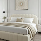 2025 Curve Cloud Bed– Ultra Comfort Upholstered Bed Frame | Luxury Fabric Bed UK