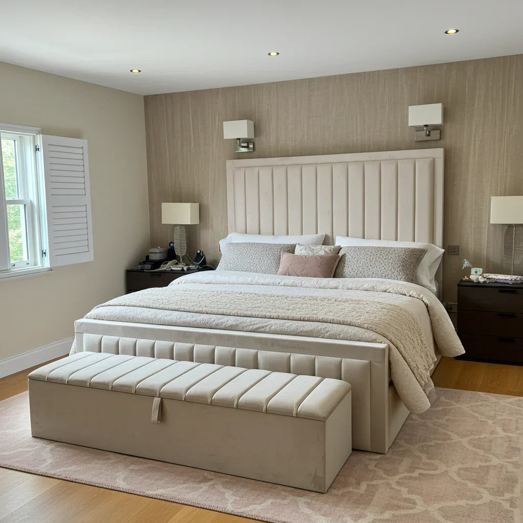 2025 Lines Bumper Bed – Safe & Stylish Comfort | Luxury Fabric Bed UK