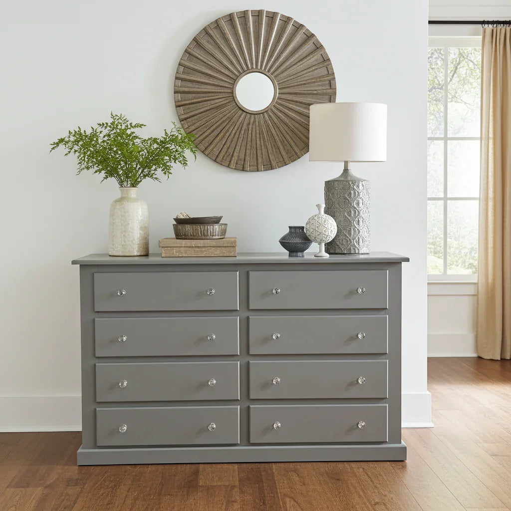Cambridge 8-Drawer Chest – White, Grey & Dark Grey