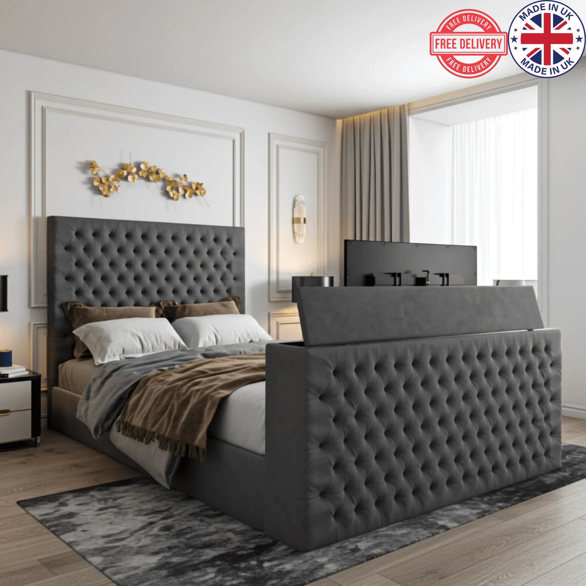 Wilton Chesterfield Tv Bed - UK Beds Direct ltd