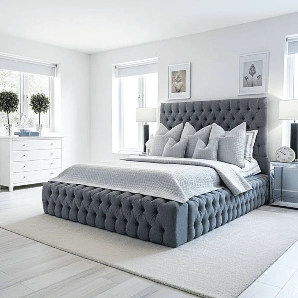Luxeaire Ambassador Bed Frame UK – Luxury Upholstered Bed with Storage Options - UK Beds Direct ltd