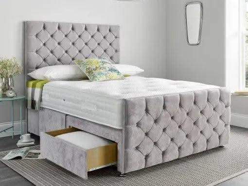 Olive Upholstered Divan Bed - UK Beds Direct ltd
