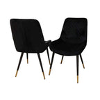 Venus 1.6 Chrome Dining Table with Black Sintered Stone Top With 4 Luna Velvet Dining Chairs - UK Beds Direct ltd