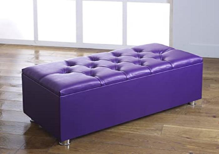 Purple velvet online storage ottoman