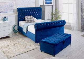 Magma Stud Scroll Sleigh Beds Frame